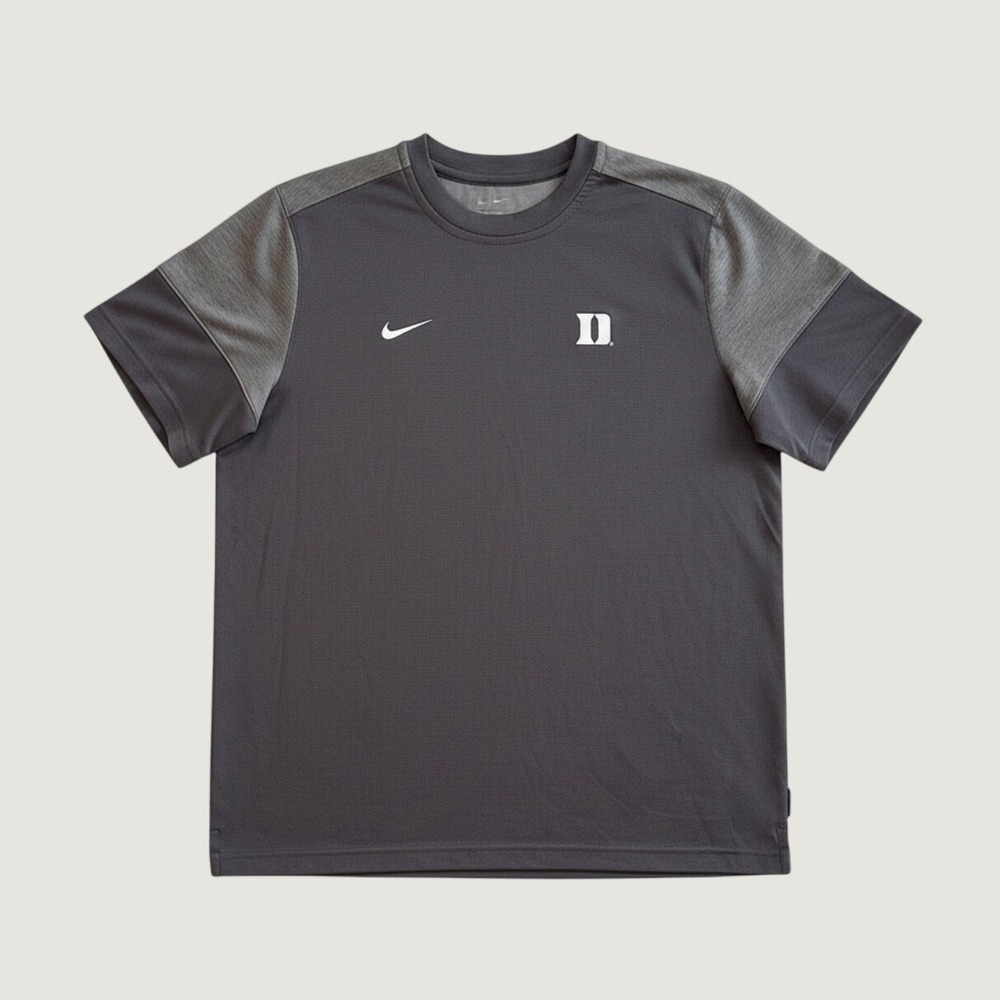 Nike Duke Blue Devils Dri-FIT Training Shirt Mens Large Gray Colorblock Tee